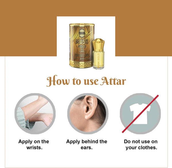 Ajmal Musk Gold Concentrated Perfume Oil 5ml For Men & Women