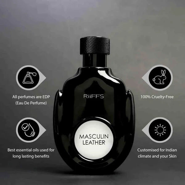 Riiffs Masculin Leather Eau De Parfum for Men 100ml
