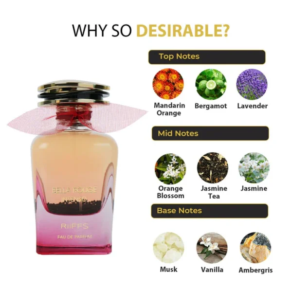 RiiFFS Bella Rouge Intenso Eau De Parfum Spray 100ml for Women