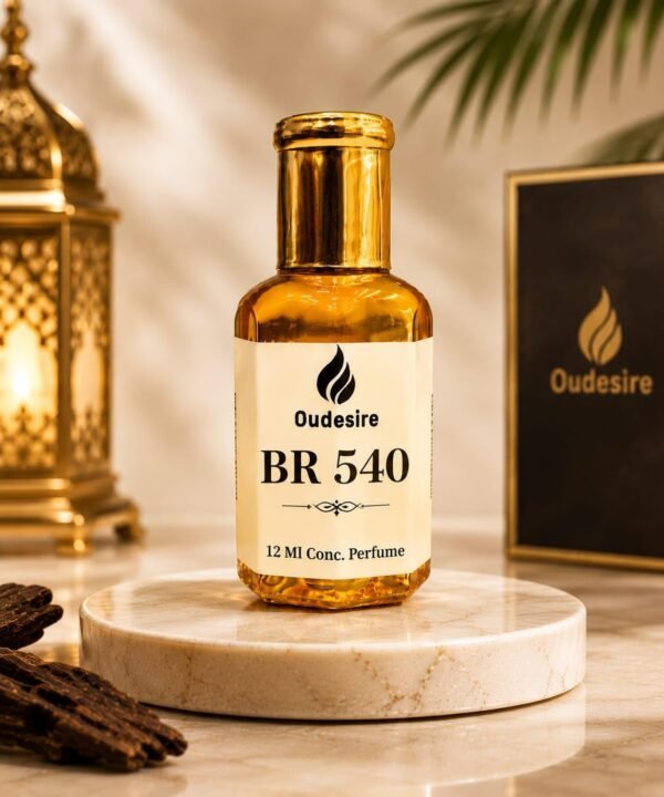 Oudesire BR 540 Attar for Men & Women | Saffron, Jasmine, Amberwood, Ambergris & Cedar Fragrance | Amber, Woody & Long Lasting Unisex Attar | Alcohol-Free Roll-On Attar | 12ML Roll-On