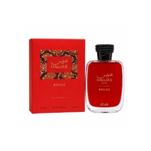 Rasasi Hawas Rouge Eau De Parfum 100ml For Women Ready to paint the town red? This vibrant bottle packs a playfully sweet punch of juicy, sun-ripened pear and bright citrus, beautifully tangled with a bold, velvety red-rose accord. It’s smooth, incredibly seductive, and dries down to a warm, creamy hug of rich vanilla and amber. Unapologetically feminine, classy, and always ready for a night of adventure! Fragrance Notes Top Notes: Bergamot, Juicy Pear & Pink Pepper Heart Notes: "Rouge" Rose Accord, Luminous Jasmine & Orange Blossom Base Notes: Creamy Vanilla, Patchouli, Warm Amber & Sensual Musk